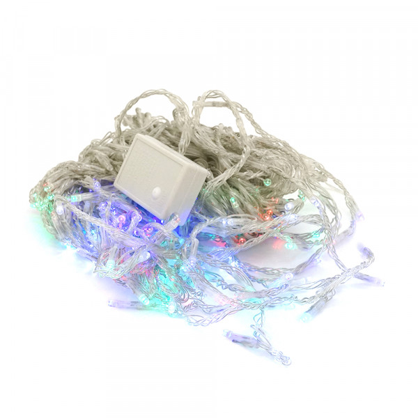 Гірлянда 400LED Водоспад (Red/Green/Blue/Yellow), 8 режимів, 3*2метри, прозора ізоляція, BOX