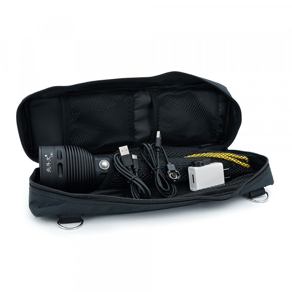 Ліхтар ручний WainLight HG66, 1LED Cree XHP50.2, 19W, 3x26650 /8800mah, Black, IP68, кабель USB/Type-С, СЗУ(Азія) 320х72х36мм, Чохол, BOX