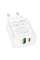 СЗУ BOROFONE BA88A, PD20W+Q3.0, 1xUSB-А+1xUSB-C, White , Blister