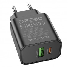 СЗУ BOROFONE BA88A, PD20W+Q3.0, 1xUSB-A+1xUSB-C, Black , Blister