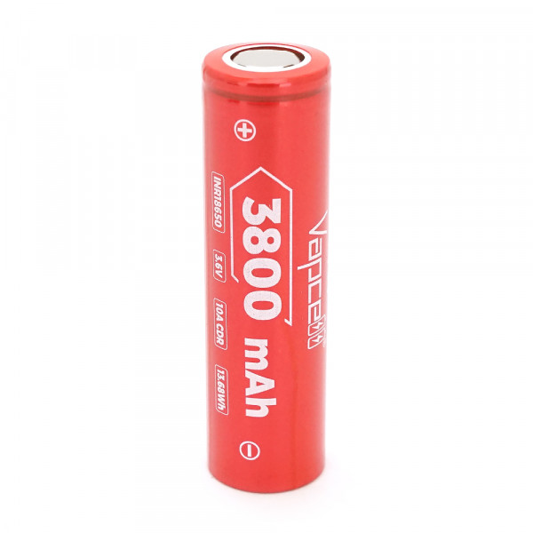 Акумулятор 18650 Li-Ion Vapcell INR18650 F38, 3800mah, 10A, 4.2/3.6/2.5V