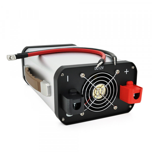Інвертор напруги AEV6500W, 3000W, 12/220V з апроксимованою синусоїдою, 2 універсальні розетки, 2*USB (DC:5V/2.4A), клемні дроти, BOX