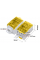 Паралельний розгалужувач-сплиттер проводів UKK250, 11 виходів (латунь) 2х35мм+5х16мм+4х10мм, вхід 1х120мм, AC/DC 1000V, 250А, 95*50*50мм, YELLOW