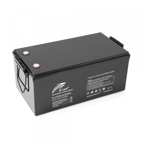 Акумуляторна батарея Ritar LiFePO4 25,6V 200Ah BMS100A@8S (522 х 240 х 219) Q1