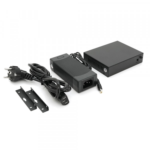 4х портовий PoE Full Gigabit комутатор ONV-POE33108PFG, 4xPoe1000Мбіт + 2х1000 Мбіт + 1хSFP 1000Мбіт, до 250м, IEEE802.3af/at, потужність 65Вт