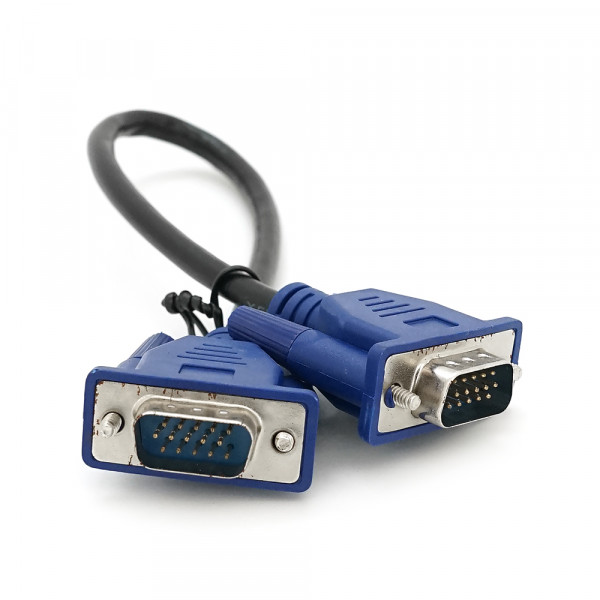 Кабель Merlion VGA 3+2 0.3m, male to male (тато-тато), чорно-синій, пакет Q250