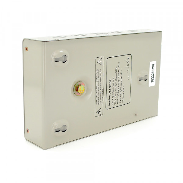 Стабілізатор напруги настінний релейний POWERMASTER SW-1000, 1000W, LED, 6 ступенів, діапазон 140-260V, 220±7%, 2*Shuko, Метал, White