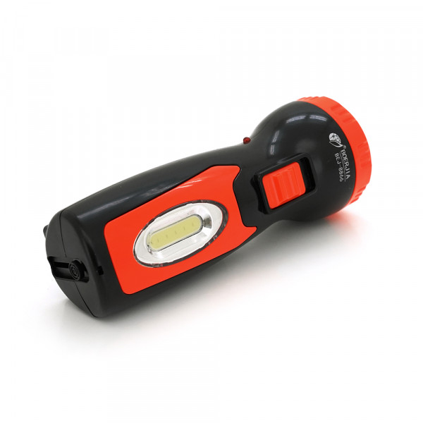 Ліхтарик ручний POWERMASTER BEJ-8866, 2 режим, вбудований акумулятор, 1 led+COB, IP40, заряд 220V, 130х50х40 Blister