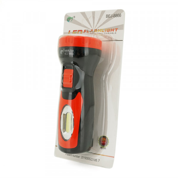 Ліхтарик ручний POWERMASTER BEJ-8866, 2 режим, вбудований акумулятор, 1 led+COB, IP40, заряд 220V, 130х50х40 Blister