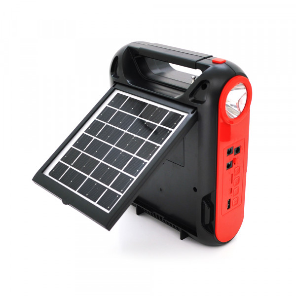 Ліхтар переносний JY-108+Solar+FM+TF, 50 SMD LED+1 COB, 2 лампи дод. освітлення, 2 режими, заряд від 5V, батарея 3*18650, Box
