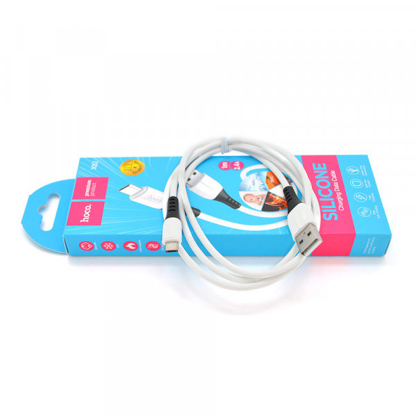 Кабель Hoco X82 silicone, Micro-USB, 2.4A, White, довжина 1м, BOX