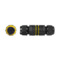 Кабельний з'єднувач EW-M16-3P, під кабель 7-10 мм, 3P, 17.5A, 450V, Black