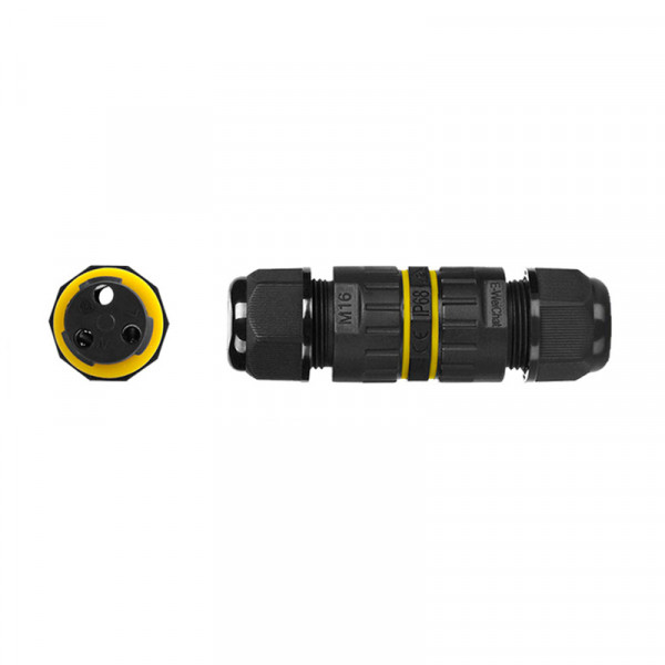 Кабельний з'єднувач EW-M16-2P, під кабель 3,5-7 мм, 2P, 17.5A, 450V, Black