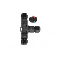 Кабельний T-розгалужувач EW-P20T-3P, під кабель 5-9 мм, 16A, 450V, Black
