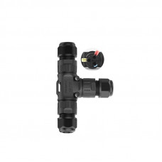 Кабельний T-розгалужувач EW-P20T-3P, під кабель 5-9 мм, 16A, 450V, Black
