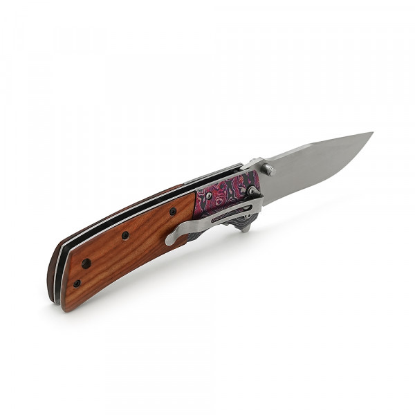 Ніж складний Browning-DA142, ручка сталь + дерево з малюнком, довжина 228 мм, 247 гр, Box