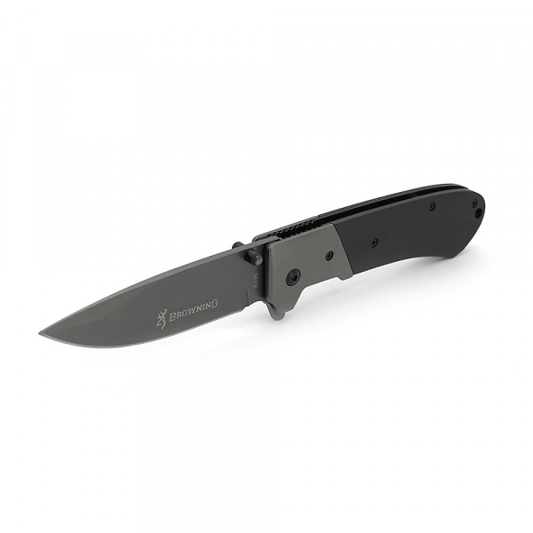 Ніж складний Browning-A336, ручка сталь, довжина 212 мм, 170 гр, Black, Box