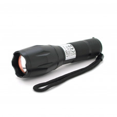 Ліхтар ручний CATA CT-8025, 1LED Cree XM-L T6, 10W, 5 режимів, ZOOM, 18650/3400 вбудований, Black, IP44, 132х33х27мм, BOX