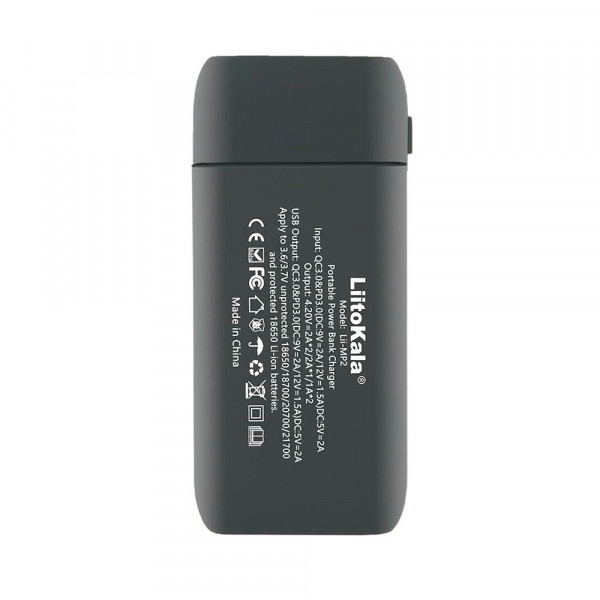 ЗУ LiitoKala Lii-MP2, функція Powerbank, USB/Type-C, LED display, підтримує Li-ion, 3.7V/1.2V AA/AAA 18650/18700/20700/21700