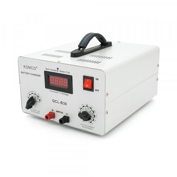 Зарядний пристрій для акумуляторів QCL-B30, AGM/LiFePO4, output:12-72V, 5А-40А, крокодили, 290x247x157mm