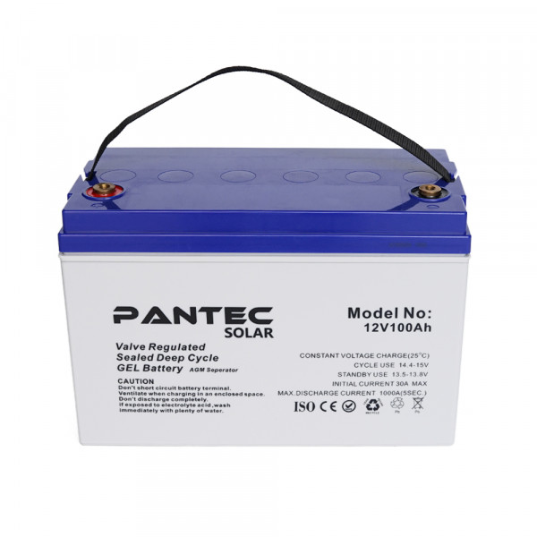 Акумуляторна батарея PANTEC  100-12 GEL 12V 100 Ah (330 x 173 x 218), 30.4 kg Grey Q1/48