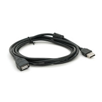 Подовжувач USB 2.0 AM/AF, 2.0m, 1 ферит, чорний Пакет Q250