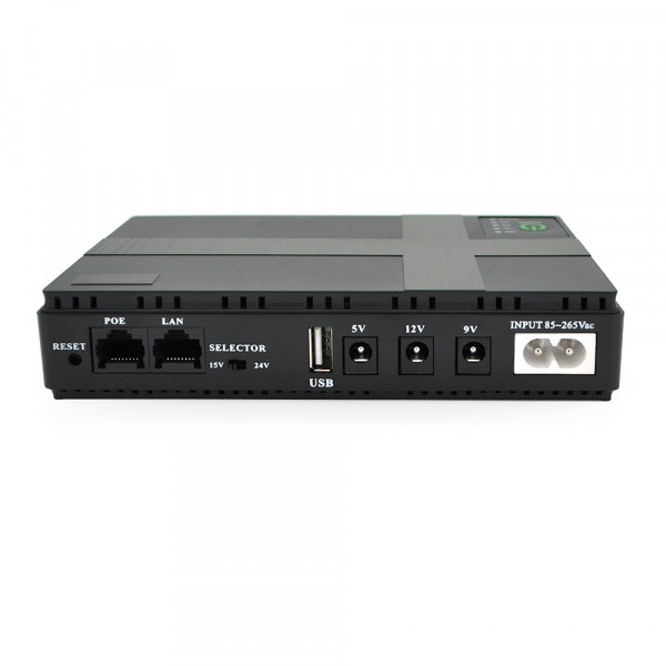 UPS-18W для роутерів/комутаторів/PON/POE-430, 5//9/12V, 1/2A, Li-ion 8800MAh, Black, BOX