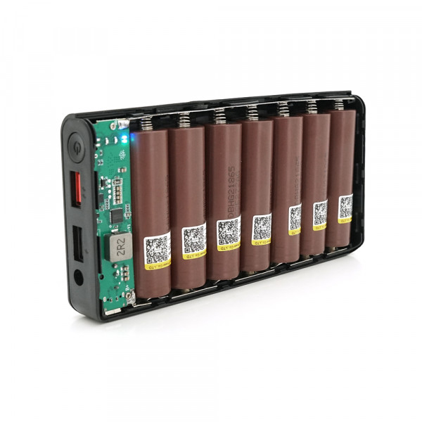 Портативний Power Bank 18W для роутерів, Output: USB 5V/2A, DC9V,2.7A/12V1.5A, 21000mAh(7*3000mAh), 155х75х23мм, 460грам, Black, BOX