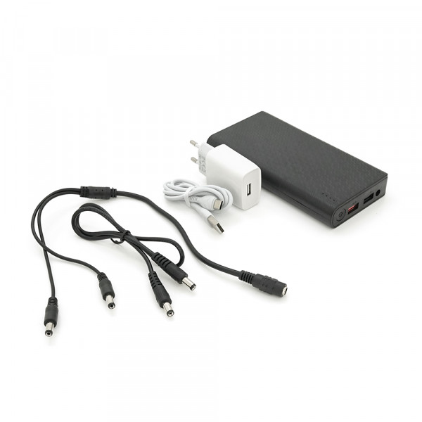 Портативний Power Bank 18W для роутерів, Output: USB 5V/2A, DC9V,2.7A/12V1.5A, 21000mAh(7*3000mAh), 155х75х23мм, 460грам, Black, BOX