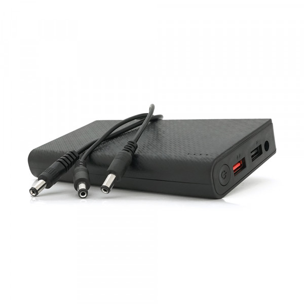 Портативний Power Bank18W для роутерів, Output: USB 5V/2A, DC9V,2.7A/12V1.5A, 14000mAh(7*2000mAh), 155х75х23мм, 460грам, Black, BOX