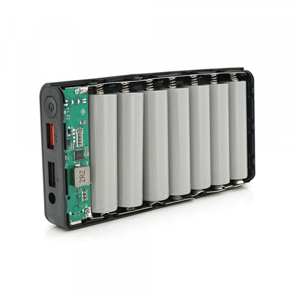 Портативний Power Bank18W для роутерів, Output: USB 5V/2A, DC9V,2.7A/12V1.5A, 14000mAh(7*2000mAh), 155х75х23мм, 460грам, Black, BOX
