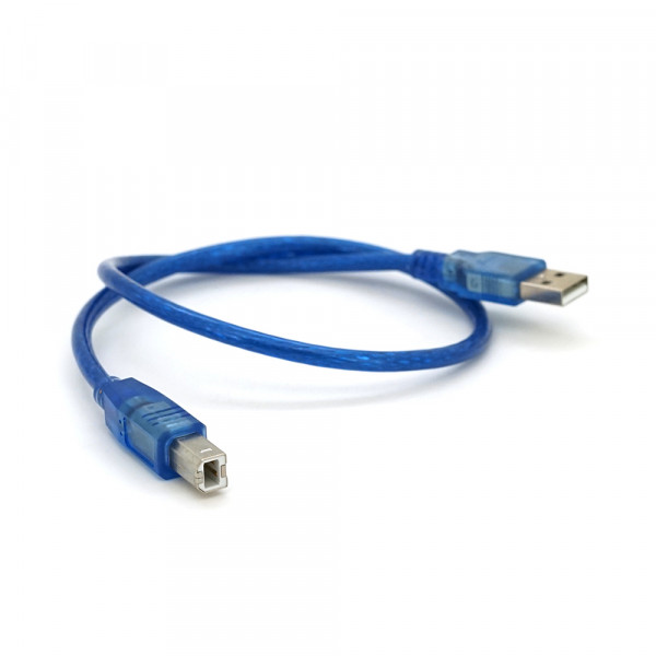 Кабель USB 2.0 RITAR AM / BM, 0.5m, прозорий синій