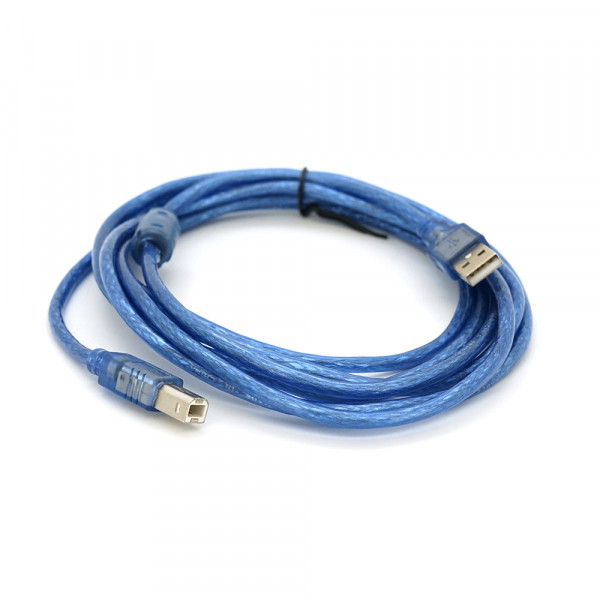 Кабель USB 2.0 RITAR AM/BM, 3.0m, 1 ферит, прозорий синій