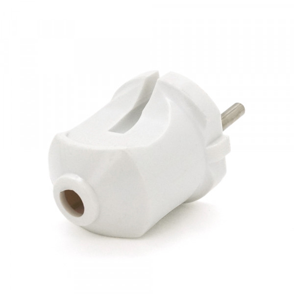 Вилка без заземлення 10А 250V A113, White, Q24