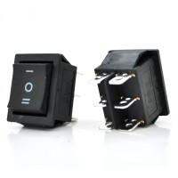 Перемикач  ON-OFF KCD1-106, 250VAC / 15A, 6 контактів, Black, Q50 ( 246*170*41 ) 0,63 кг