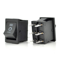 Перемикач ON-OFF KCD2-213, 250VAC / 6A, 6 контактів, Black,  Q100