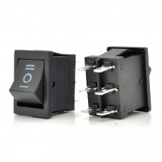 Перемикач ON-OFF KCD2-213, 250VAC / 6A, 6 контактів, Black,  Q100