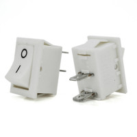 Перемикач ON-OFF KCD1-101, 250VAC / 6A, 2 контакта, White,  Q200