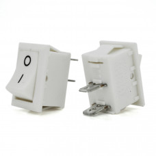 Перемикач ON-OFF KCD1-101, 250VAC / 6A, 2 контакта, White,  Q200