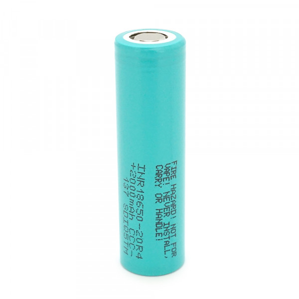 Акумулятор Li-Ion 18650 Samsung INR18650-20RM(4), 2000mAh, 22A, 4.2/3.7/2.5V, GREEN, 2 шт в упаковці, ціна за 1 шт