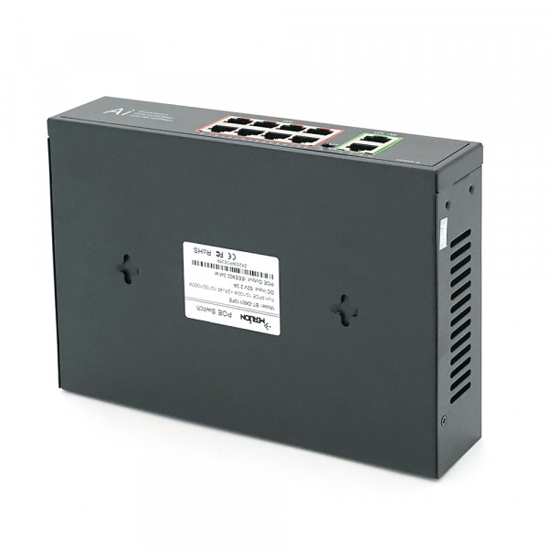 POE комутатор Merlion 8 POE 10/100 + 2 RJ45 10/100/1000 + вбудований блок живлення 52V 2.3A
