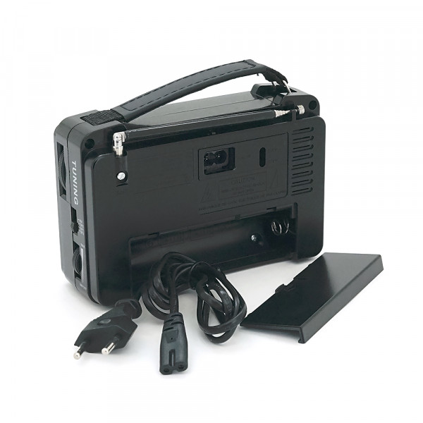 Радиоприемник GOLON RX-608, LED, 2x3W, FM радио, AUX, корпус пластмасс, Black/Brown, BOX