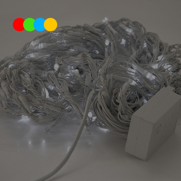Гірлянда 480LED (Водоспад) Red / Green / Blue / Yellow, 8 режимів, 3 * 2метра, біла ізоляція, BOX