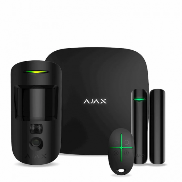 Комплект бездротової сигналізації Ajax StarterKit Cam Plus (HDR) black (Hub 2 Plus /MotionCam(HDR)/DoorProtect/SpaceControl)