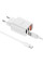 Набір BOROFONE BA58A СЗУ 2xUSB, LED+кабель Type-C, 2.4A, 1м, White, Box