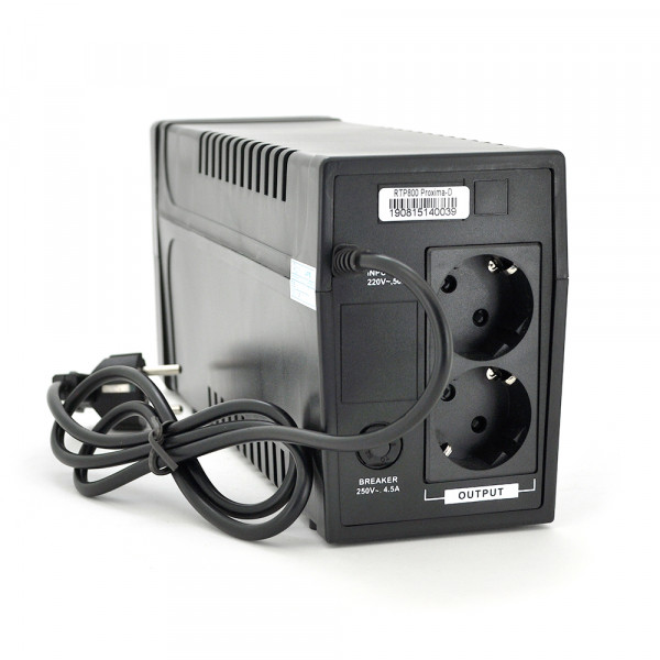 ДБЖ Ritar RTP800 (480W) Proxima-D, LCD, AVR, 3st, 2xSCHUKO socket, 1x12V9Ah, plastik Case. NEW!