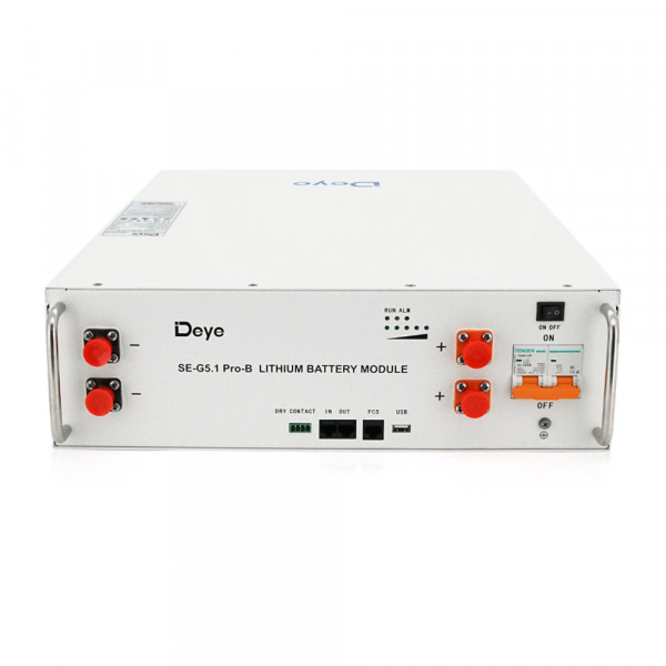 Акумуляторна батарея Deye LiFePO4 SE-G5.1 Pro-B 51,2V 100AH, 5,12kW  BMS50A@16S до 32 parallel CAN/RS485, IP21, 6000Cycles, (445*133*540),45kg