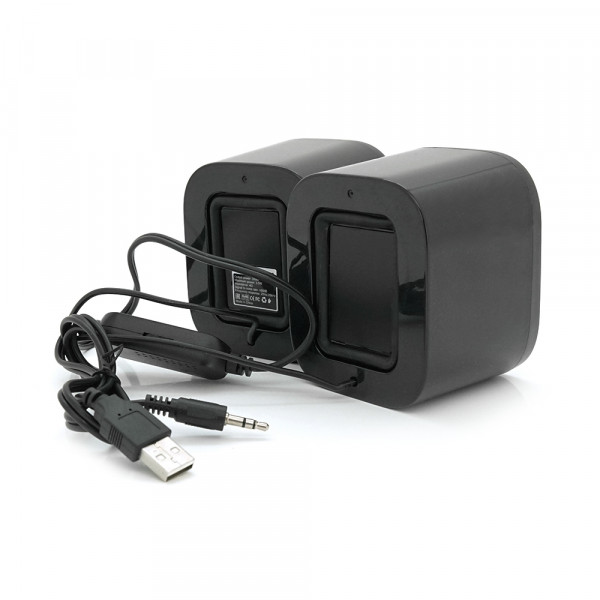 Колонки 2.0 Kisonli X3 для ПК та ноутбука, USB + 3.5mm, 2x3W, 20Hz-20KHz, RGB, Black