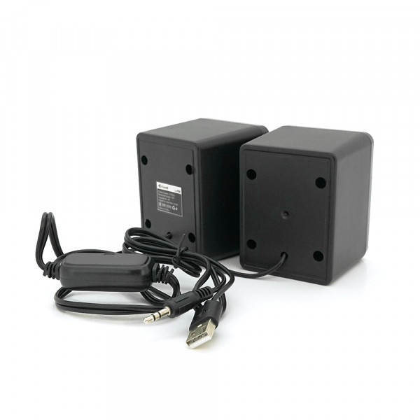 Колонки 2.0 Kisonli L-1030 для ПК та ноутбука, USB + 3.5mm, 2x3W, 20Hz-20KHz, 20X11X13mm, black