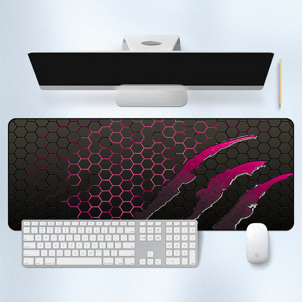 Килимок 300*800 тканинний Honeycomb з боковою прошивкою, товщина 2 мм, колір Black/Pink, Пакет